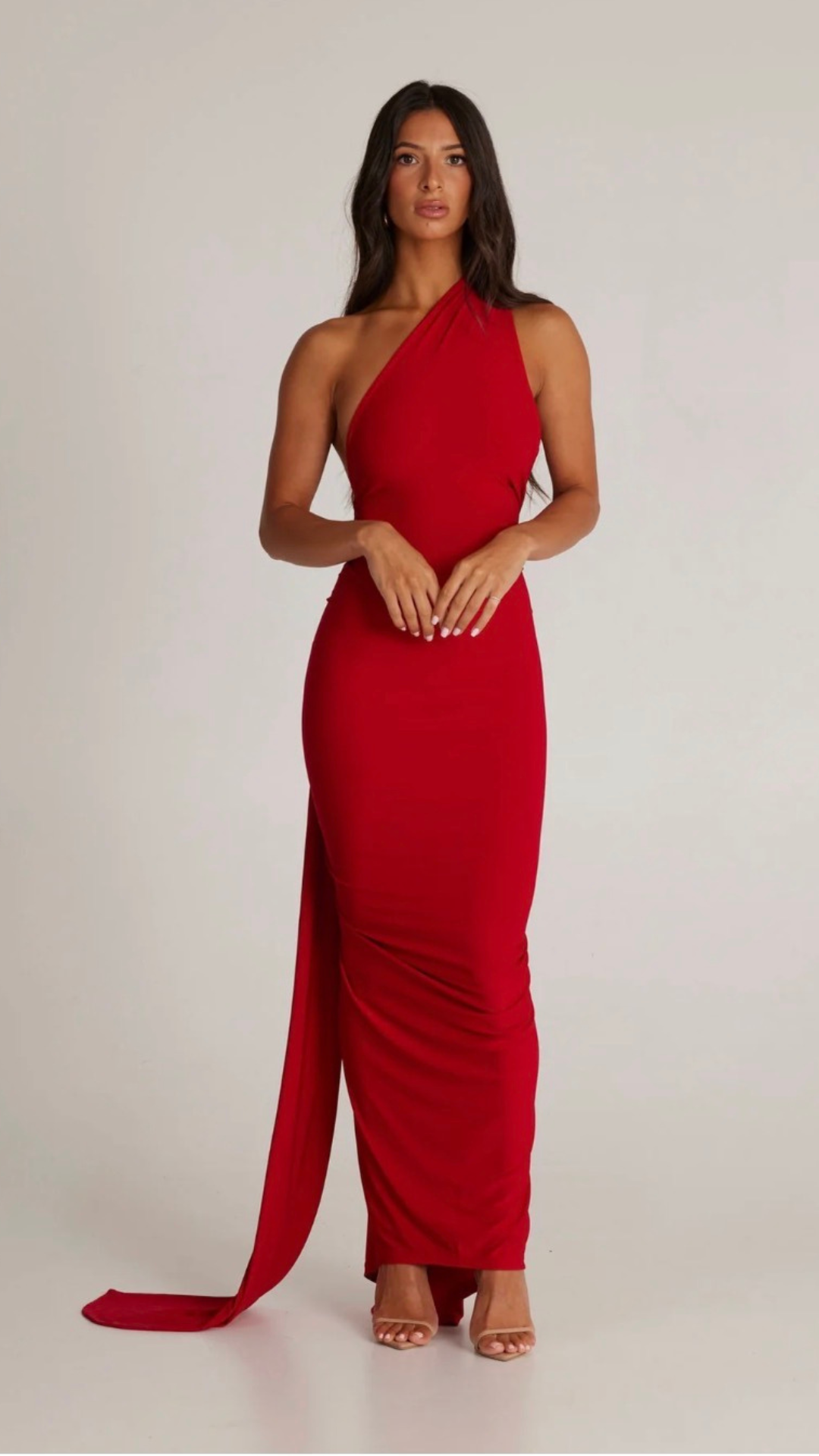 Elegantes One-Shoulder-Maxikleid