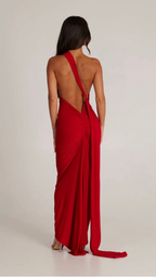 Elegantes One-Shoulder-Maxikleid