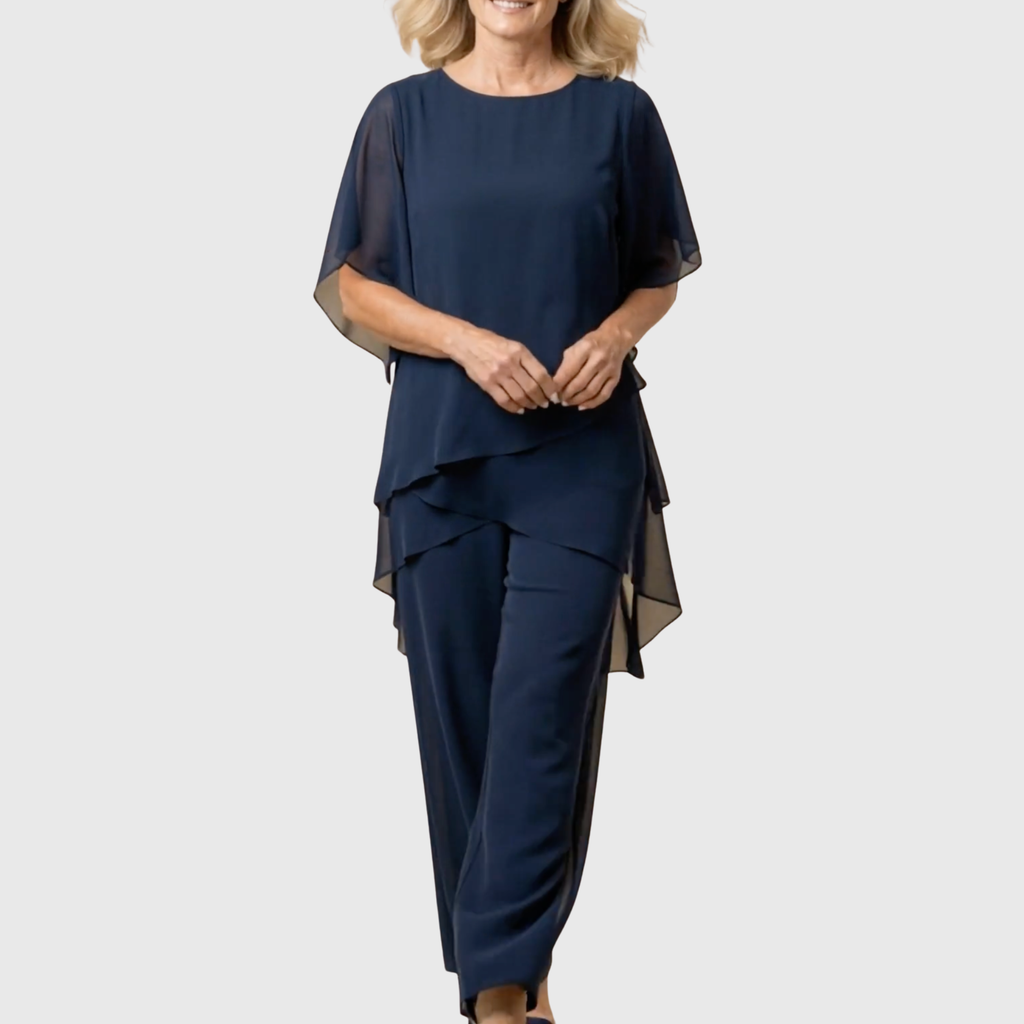 Claire | Set mit drapierter Palazzohose