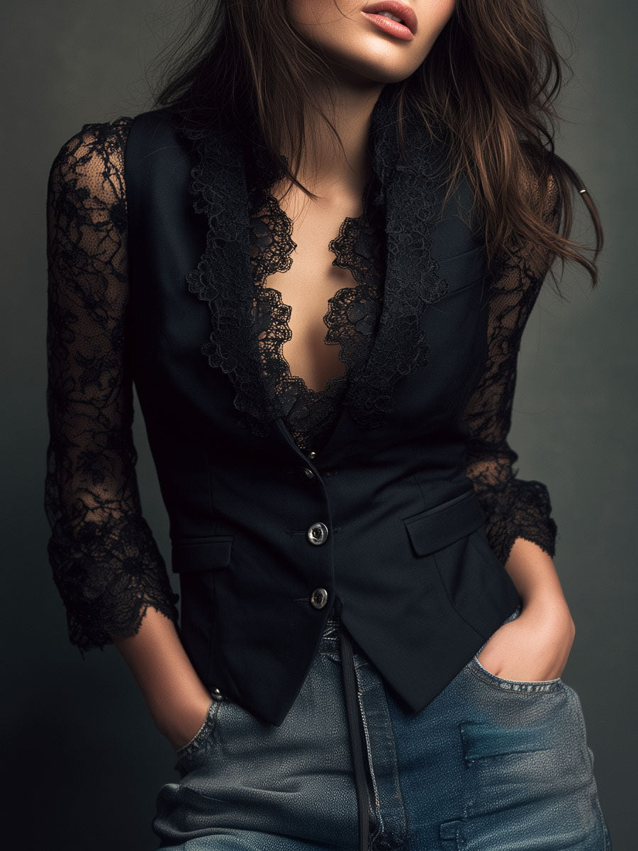 Leni | Elegante Spitzenbluse