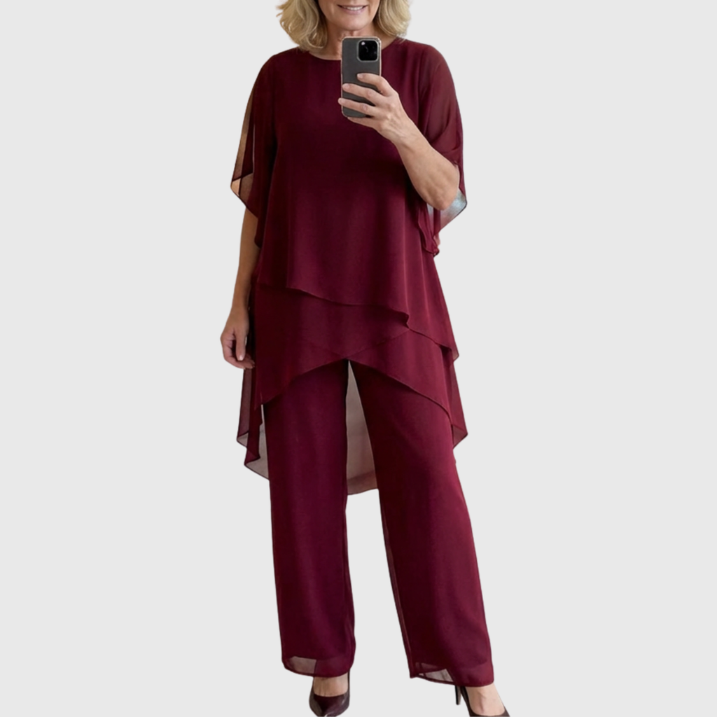 Claire | Set mit drapierter Palazzohose