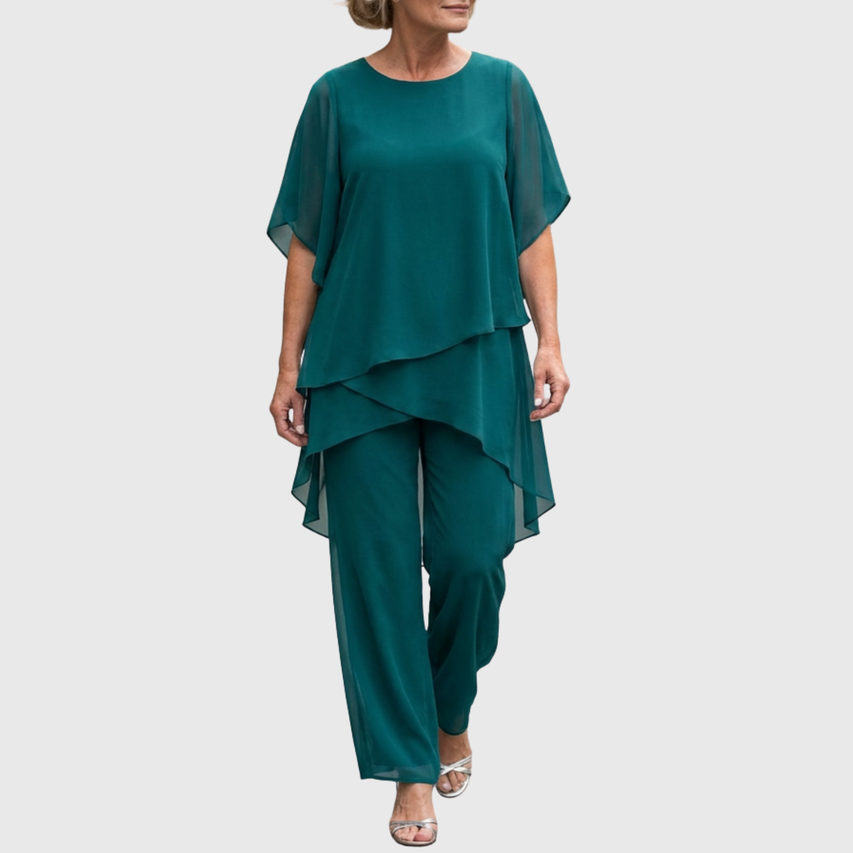 Claire | Set mit drapierter Palazzohose