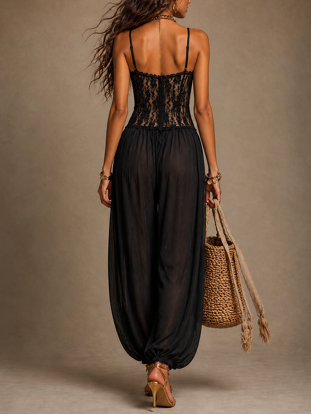 Laila | Fließender Spitzen-Jumpsuit