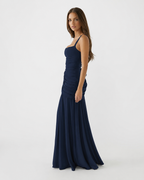 Babette | Maxikleid mit eckigem, gerafftem Ausschnitt
