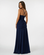 Babette | Maxikleid mit eckigem, gerafftem Ausschnitt