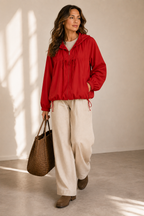 Oversize-Windjacke mit Kapuze | Reißverschluss, Kordelzüge