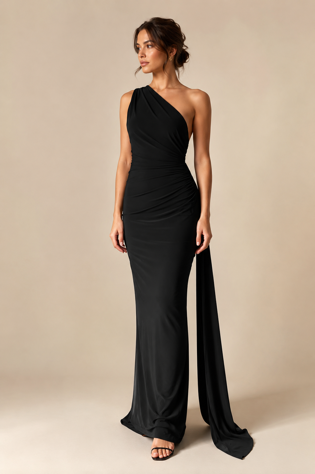 Elegantes One-Shoulder-Maxikleid