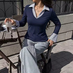 Roxanne | Eleganter Strickpullover mit V-Ausschnitt im Lagen-Look
