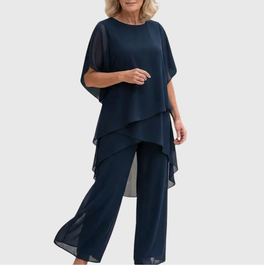 Claire | Set mit drapierter Palazzohose