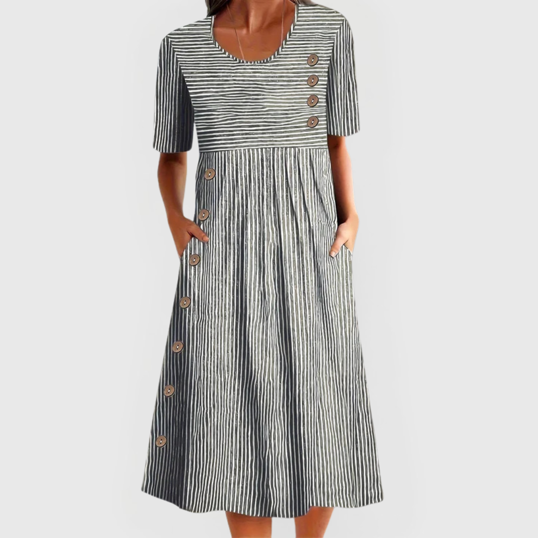Julia | Gestreiftes Midikleid