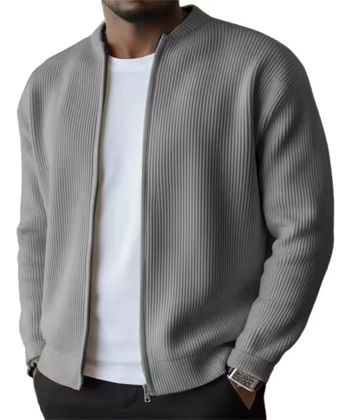 Leon | Langärmelige Cordjacke mit Reißverschluss