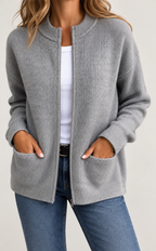 Carina | Elegante Strickjacke mit Stehkragen